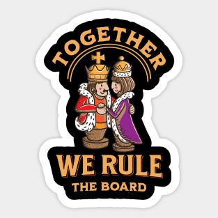 Royal Couple Chess Match: Unite to Conquer Strategy Sticker